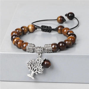 Tree Of Life Pendant Bracelet Natural Stone Beads Jewelry