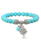 Tree Of Life Pendant Bracelet Natural Stone Beads Jewelry