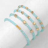 4PCS Crystal Bead Charm Bracelet Set Stretch Glass Jewelry Men Women