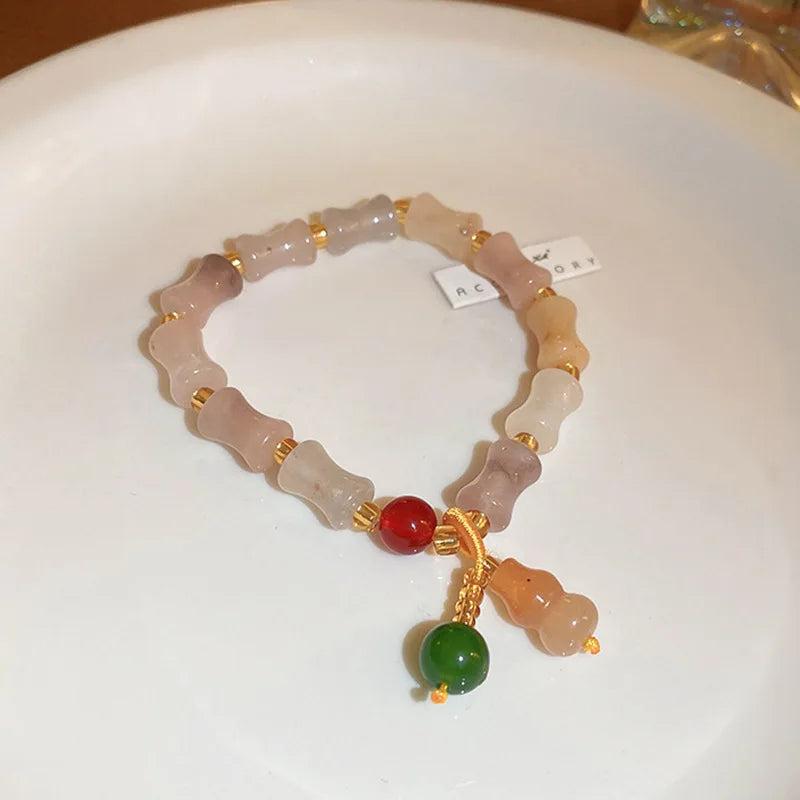 Chalcedony Gourd Pendant Bracelet for Women
