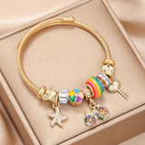 Rainbow Crystal Beads Charm Bracelets Women Girls Holiday