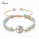 Tree Of Life Charm Bracelet Natural Stone Beads Yoga Friendship Bangle