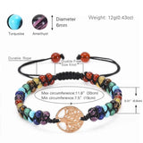 Tree Of Life Charm Bracelet Natural Stone Beads Yoga Friendship Bangle