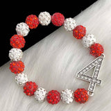 Greek Sorority Disco Ball Beads Number Charms Bracelet Jewelry