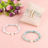 Heart Shell Women Bracelet Natural Stone Howlite Amazonite Pearl Jewelry