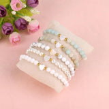 Heart Shell Women Bracelet Natural Stone Howlite Amazonite Pearl Jewelry