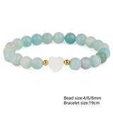 Heart Shell Women Bracelet Natural Stone Howlite Amazonite Pearl Jewelry