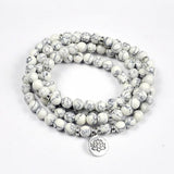 Lotus Magnesite Beads Charm Bracelet Yoga String
