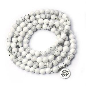 Lotus Magnesite Beads Charm Bracelet Yoga String