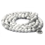 Lotus Magnesite Beads Charm Bracelet Yoga String