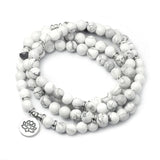 Lotus Magnesite Beads Charm Bracelet Yoga String