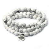 Lotus Magnesite Beads Charm Bracelet Yoga String