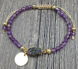 Druzy Stone Charm Amethysts Beads Cord Bracelet