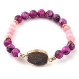 8mm Stone Druzy Charm Bracelet