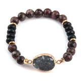 8mm Stone Druzy Charm Bracelet