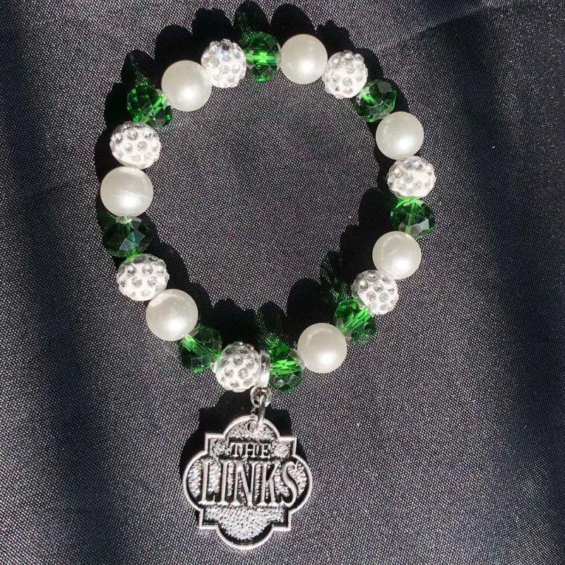 Greek Sorority Elastic Line Disco Ball Bracelet