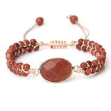 High Stone Wrap Bracelet Porcelain Beads Charm Yoga Bracelet Bohemian Gift