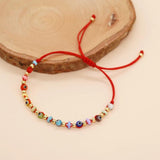 Boho Crystal Beaded Bracelet Evil Eye Charm