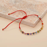 Boho Crystal Beaded Bracelet Evil Eye Charm