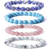 Purple Quartz Fluorite Beads Bracelet for Women