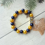 Greek SGR Enamel Charm Bracelet Yellow Pearl
