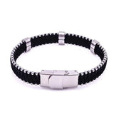 Metal Beads Charm Leather Bracelets for Women Chain Hand Woven Wrap