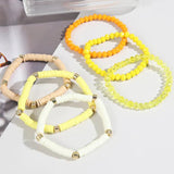 Boho Bracelet Set for Women Colorful Pottery Holiday Beach Bracelet Charm