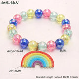 4PCS Baby Charm Bowknot Bracelet Kids Heart/Butterfly Beads Elastic Band