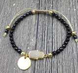 Druzy Charm Agates Beads Bracelet Cord