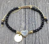 Druzy Charm Agates Beads Bracelet Cord