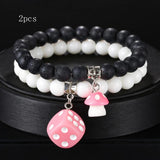 MeMolissa Arrival Stone Beaded Bracelet Dice Mushroom Bracelets
