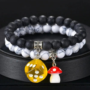 MeMolissa Arrival Stone Beaded Bracelet Dice Mushroom Bracelets