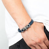 Hip Hop Punk Charm Leather Braided Rope Bracelet with Skull Head