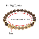 CZ Red Green Stone Bracelet Men Women Beaded Bangle