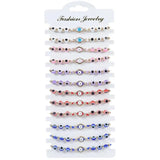 12pcs Evil Eye Bracelet Women Crystal Resin Chain Charm Jewelry Gift Adjustable