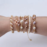 Natural Freshwater Pearl Charm Bracelet - Women's Jewelry