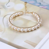 Natural Freshwater Pearl Charm Bracelet - Women's Jewelry