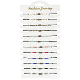 Boho Shell Heart Charms Crystal Glass Seed Beads Bracelets