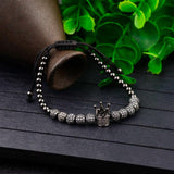 Cubic Zircon Crown Charm Bracelet Men High Copper Beaded Jewelry