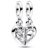 Sparkling Angel Wings Key & Moon Santa Space Love Rocket Pendant Bead