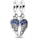 Sparkling Angel Wings Key & Moon Santa Space Love Rocket Pendant Bead