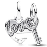 Sparkling Angel Wings Key & Moon Santa Space Love Rocket Pendant Bead