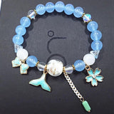 Boho Charm Bracelet Rose Quartz Beads Bangle Girl Shell Stars Pendant