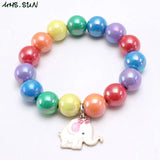 Animal Pendants Bracelets for Kids Chunky Beads Rainbow Jewelry