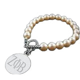 Stainless Steel Pendant Charm Pearl Bracelet