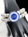 Greek Sorority ZPB Pearl 1920 Charm Bracelet Jewelry
