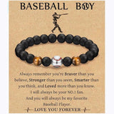 Sports Charm Bracelet for Teen Boys - Team Son Grandson Brother Nephew Friend