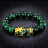 Jade Emerald Green Agate Pixiu Bracelet Fashionable Accessories
