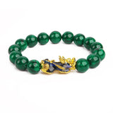Jade Emerald Green Agate Pixiu Bracelet Fashionable Accessories