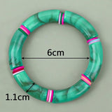 Boho Resin Elastic Tube Beads Polymer Clay Bracelet Jewelry